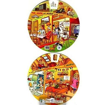 KELIME ÇARKI - EV VE EV EŞYALARI (İNGILIZCE, İSPANYOLCA, ALMANCA, FRANSIZCA, İTALYANCA) MULTILINGUAL VOCABULARY WHEELS - IN THE HOUSE - KOLEKTIF