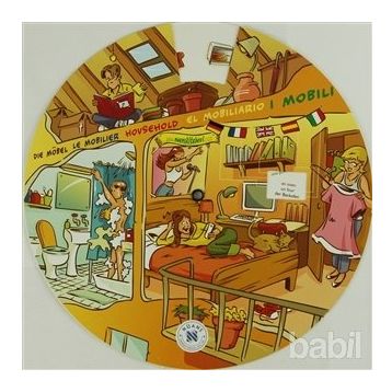KELIME ÇARKI - EV VE EV EŞYALARI (İNGILIZCE, İSPANYOLCA, ALMANCA, FRANSIZCA, İTALYANCA) MULTILINGUAL VOCABULARY WHEELS - IN THE HOUSE - KOLEKTIF