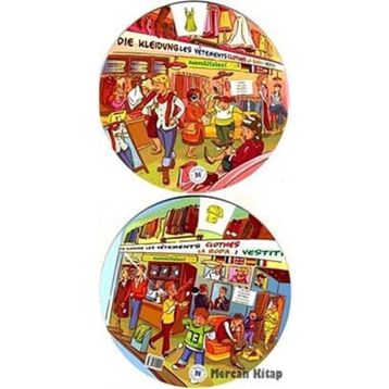 KELIME ÇARKI - GIYSILER (İNGILIZCE, İSPANYOLCA, ALMANCA, FRANSIZCA, İTALYANCA) MULTILINGUAL VOCABULARY WHEELS - CLOTHES - KOLEKTIF