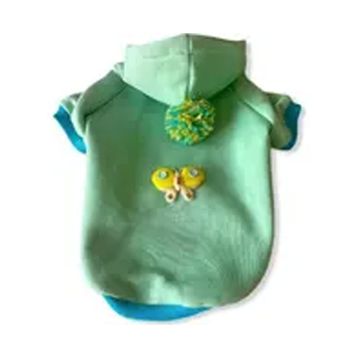 Kemique XXL Yeşil Su Yeşili Kelebek Kapsonlu Sweatshirt Kedi Süeteri Kedi Kıyafeti