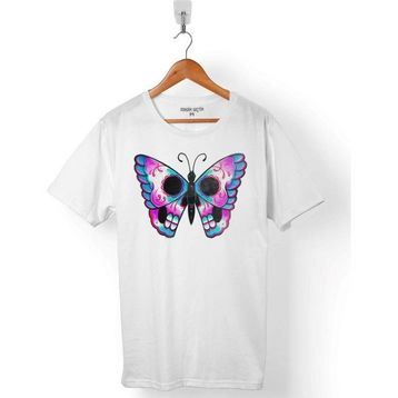 Kendim Seçtim Butterfly Kelebek Tasarım Beyaz Erkek Tişört