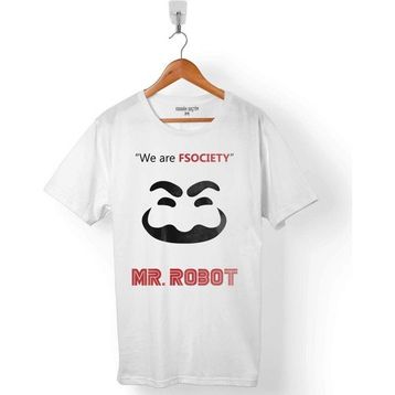 Kendim Seçtim Mr. Robot Who Is Fsociety Ben Robot Beyaz Erkek Tişört