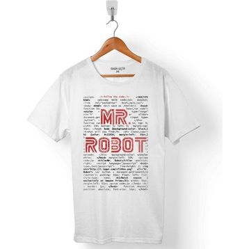 Kendim Seçtim Mr. Robot Who Is Fsociety Code Ben Robot Beyaz Erkek Tişört