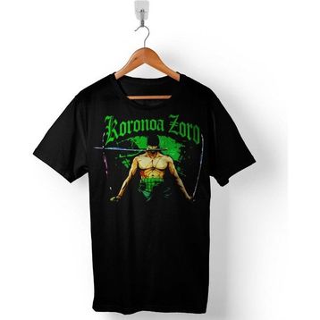 Kendim Seçtim One Piece Zoro Roronoa Logo Siyah Erkek Tişört