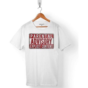 Kendim Seçtim Parental Advisory Explicit Content Beyaz Erkek Tişört