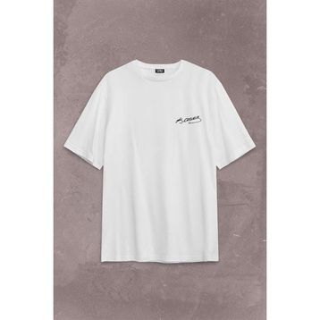 Kendim Seçtim Sırt Ön Baskılı Oversize Beyaz Atatürk Tc Türk Bayrağı Osmanlıca Arapça Erkek T-Shirt