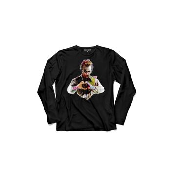 Kendim Seçtim T04S1956 Batman Kara Şovalye Joker My Heart Betmen Uzun Kollu Siyah Erkek T-shirt