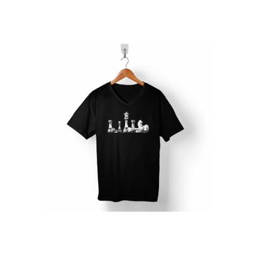 Kendim Seçtim T05S3570 Siyah Satranç Chess Kale Vezir At Santranç Erkek T-shirt