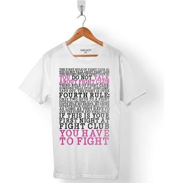 Kendim Seçtim The Rules Of Fight Club Dövüş Kulübü Kuralları Beyaz Erkek Tişört