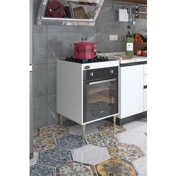 Kenzlife Lev Yaşin Byz 89-81x60x56 Fırın Ocak Dolabı Ayarlı Ayaklı Beyaz Ankastre Modülü Kabini