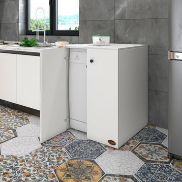 Kenzlife Nurten 90x70x60 Beyaz Kapaklı Mutfak Dolabı