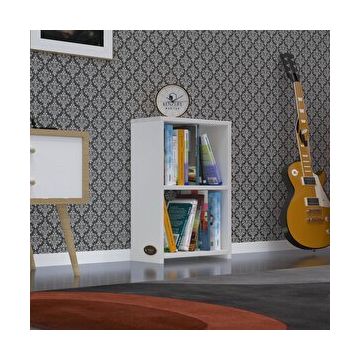 Kenzlife Süper Ga 60x40x19 cm 2 Katlı Tek Bölme Beyaz Kitaplık