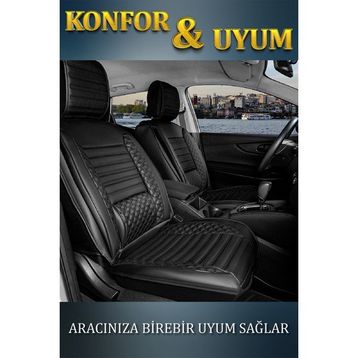 Kepmorpho Audi A4 Serisi Lüx Deri Ön Arka Takım Elit Serisi Tam Siyah Oto Koltuk Kılıfı