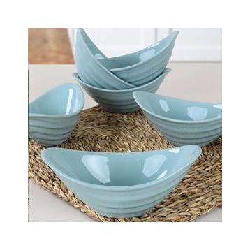 Keramika 16 cm 6 Adet Gondol Mavi Çerezlik