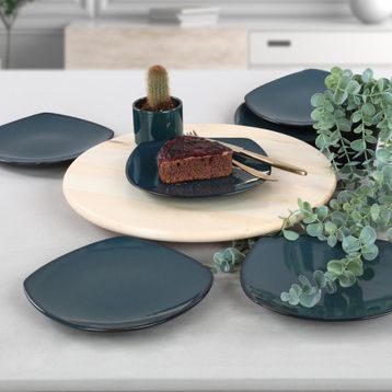 Keramika 22 cm 6 Adet Lapis Köşem Pasta Tabağı