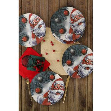 Keramika 26 cm 17980 Happy Santa Servis Tabağı