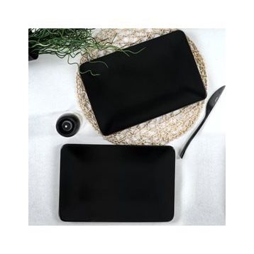 Keramika 31 cm 2 Adet Mat Siyah Siera Kayık Tabak