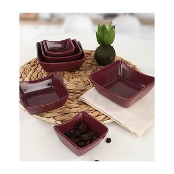 Keramika 6 Adet 8/10/12 cm Mürdüm Sandal Çerezlik