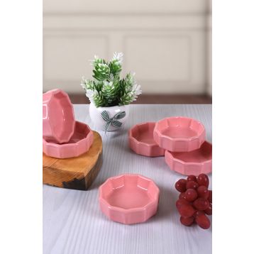 Keramika 6 Parça 8 cm Mini Çark Pembe Sosluk