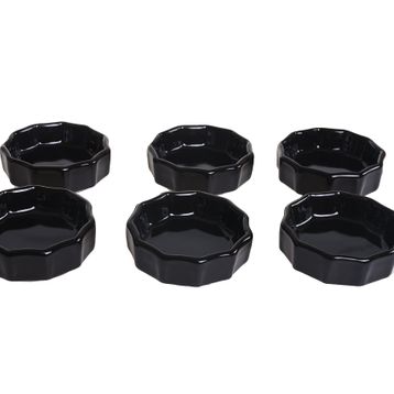 Keramika 6 Parça 8 cm Mini Çark Siyah Sosluk