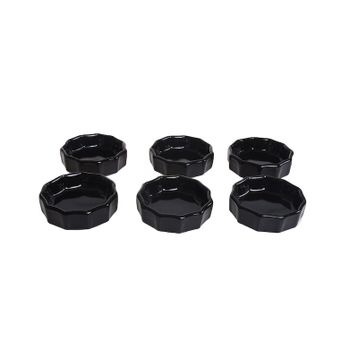 Keramika 6 Parça 8 cm Mini Çark Siyah Sosluk