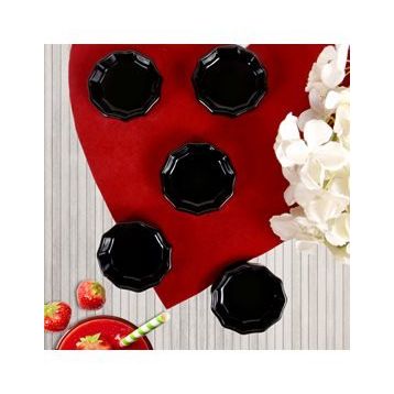 Keramika 6 Parça 8 cm Mini Çark Siyah Sosluk