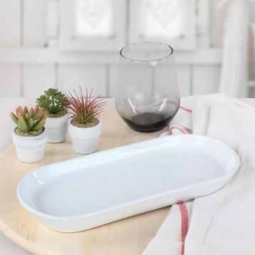 Keramika Beyaz 2 Adet 26 CM Noyan Kayık Tabak