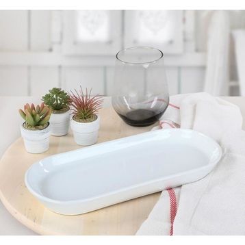 Keramika Beyaz 2 Adet 26 CM Noyan Kayık Tabak
