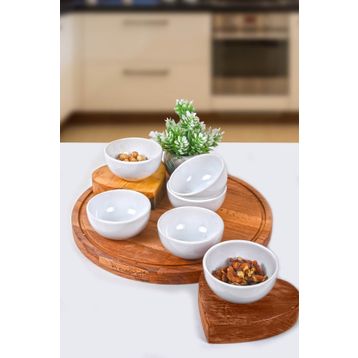 Keramika Beyaz Bulut Mini 6 Adet 8 cm Çerezlik Sosluk
