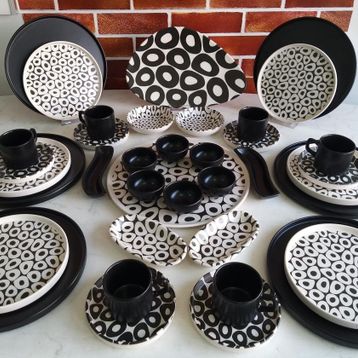 Keramika Black&White 38 Parça Kahvaltı Takım