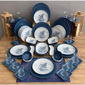 Keramika Blue Magic 60 Parça 12 Kişilik Kahvaltı Takımı