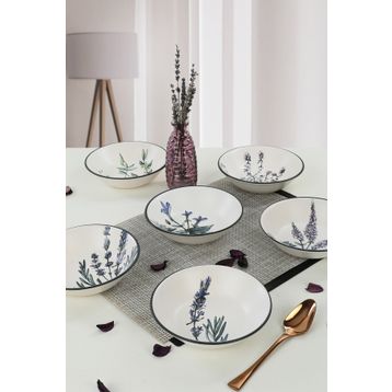 Keramika Çiçek Bahçesi 18 CM 6 Adet Yemek Tabağı