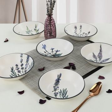 Keramika Çiçek Bahçesi 18 CM 6 Adet Yemek Tabağı