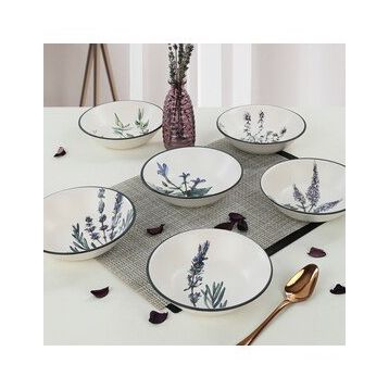 Keramika Çiçek Bahçesi 18 CM 6 Adet Yemek Tabağı