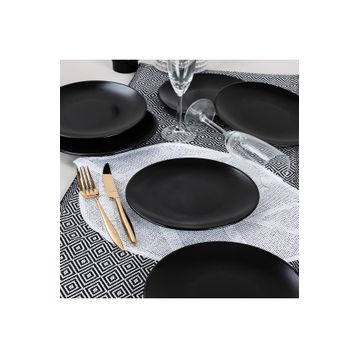 Keramika Ege 6 Adet 20 cm Siyah Pasta Tabağı