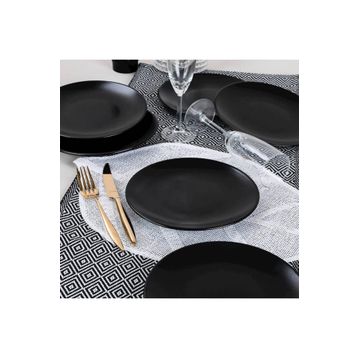 Keramika Ege 6 Adet 20 cm Siyah Pasta Tabağı