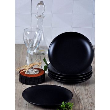 Keramika Ege 6 Adet 20 cm Siyah Pasta Tabağı