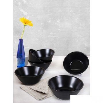 Keramika Hitit 6'lı 14 cm Mat Siyah Kase