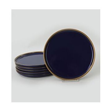 Keramika Kobalt Gold File Nordic 22 cm 6 Adet Pasta Tabağı Seti