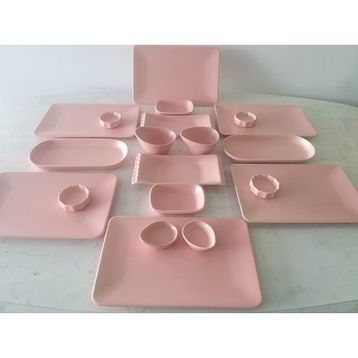 Keramika Mat Açık Pembe 20 Parça Kahvaltı Takımı
