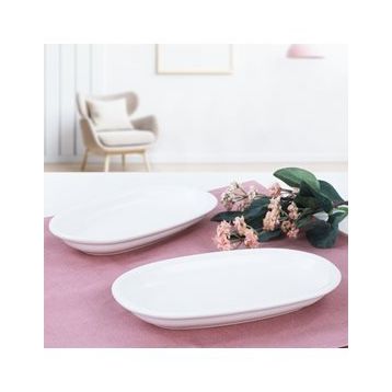 Keramika Mat Beyaz 2 Adet 19 cm Hitit Kayık Tabak