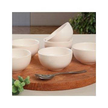 Keramika Mat Beyaz 8 cm 6 Adet Çerezlik / Sosluk