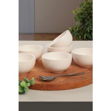 Keramika Mat Beyaz 8 cm 6 Adet Çerezlik / Sosluk