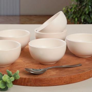 Keramika Mat Beyaz 8 cm 6 Adet Çerezlik / Sosluk