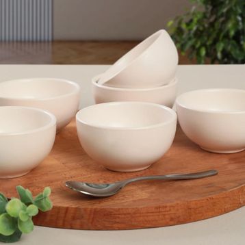 Keramika Mat Beyaz 8 cm 6 Adet Çerezlik / Sosluk