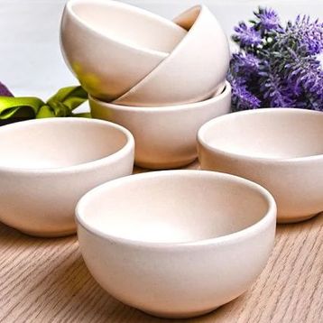 Keramika Mat Kırık Beyaz Bulut 8 cm 6 Adet Çerezlik-Sosluk