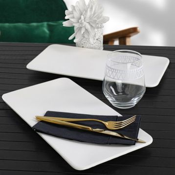 Keramika Mat Kırık Beyaz Siera 33 cm 2 Adet Kayık Tabak