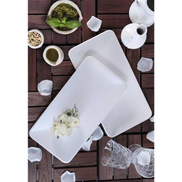 Keramika Mat Kırık Beyaz Siera 33 cm 2 Adet Kayık Tabak