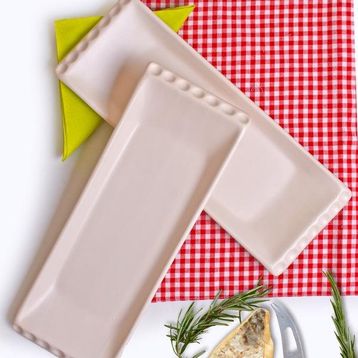 Keramika Mat Krem Selen Kayık Tabak