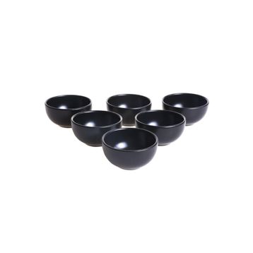 Keramika Mat Siyah 6 Adet 8 cm Çerezlik/Sosluk
